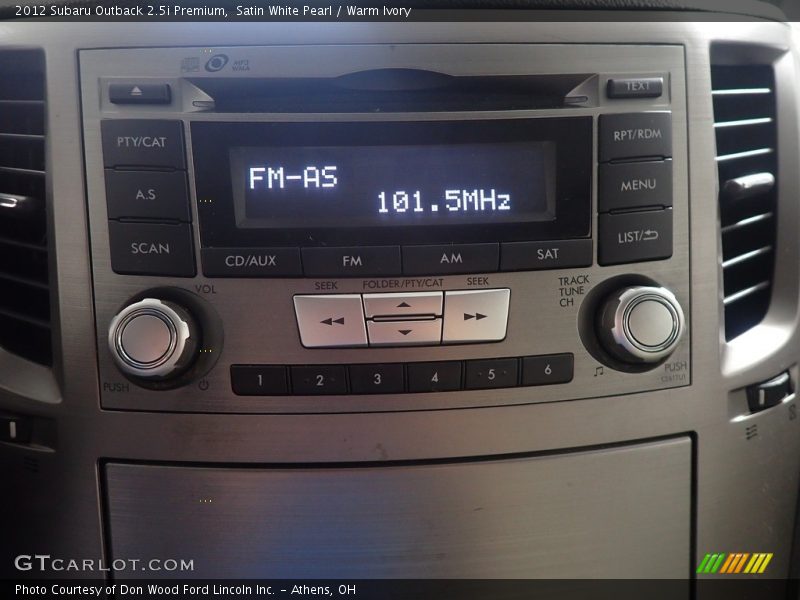 Audio System of 2012 Outback 2.5i Premium