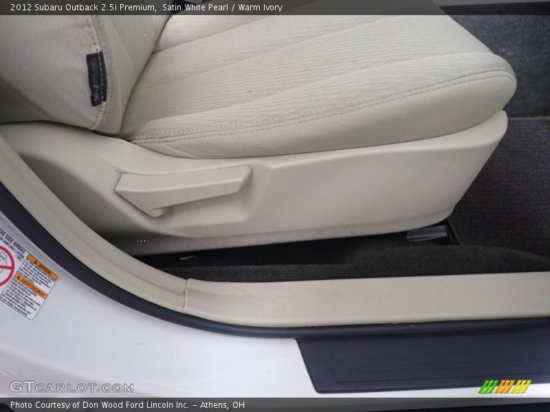 Satin White Pearl / Warm Ivory 2012 Subaru Outback 2.5i Premium