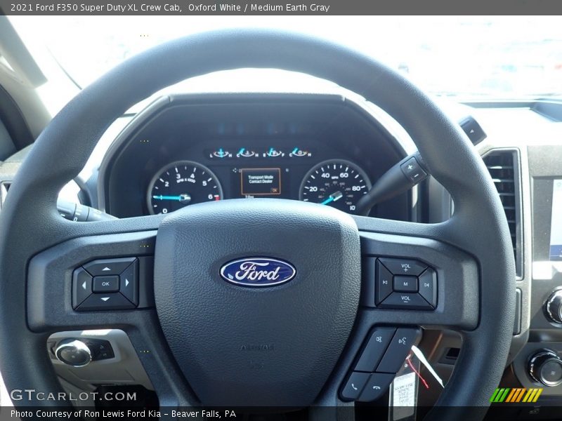 Oxford White / Medium Earth Gray 2021 Ford F350 Super Duty XL Crew Cab