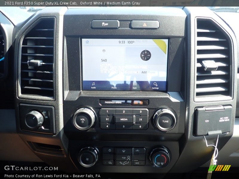 Oxford White / Medium Earth Gray 2021 Ford F350 Super Duty XL Crew Cab