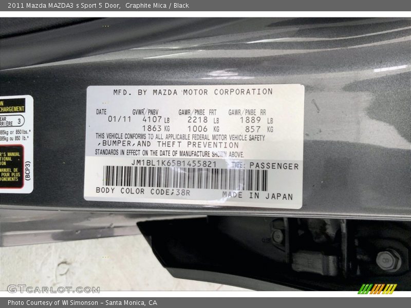 Graphite Mica / Black 2011 Mazda MAZDA3 s Sport 5 Door