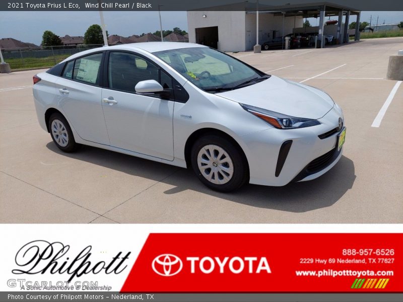 Wind Chill Pearl / Black 2021 Toyota Prius L Eco