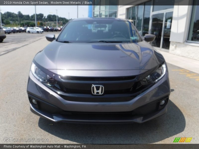 Modern Steel Metallic / Black 2019 Honda Civic Sport Sedan