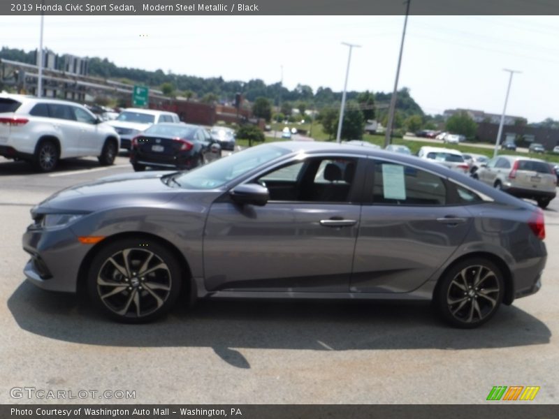 Modern Steel Metallic / Black 2019 Honda Civic Sport Sedan