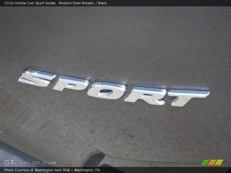 Modern Steel Metallic / Black 2019 Honda Civic Sport Sedan