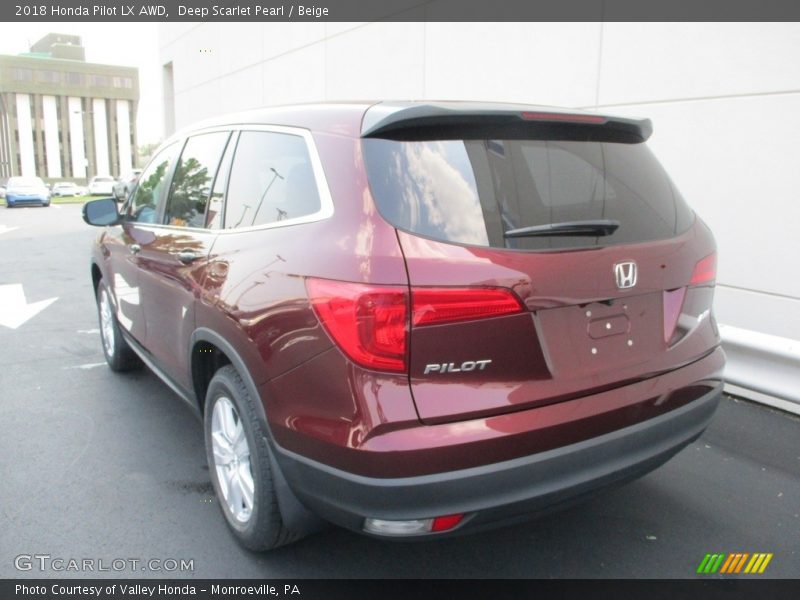 Deep Scarlet Pearl / Beige 2018 Honda Pilot LX AWD