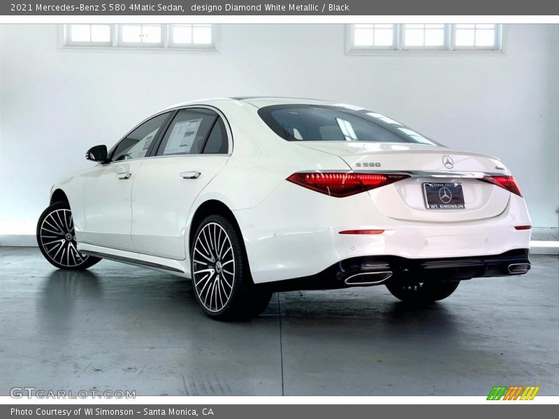 designo Diamond White Metallic / Black 2021 Mercedes-Benz S 580 4Matic Sedan