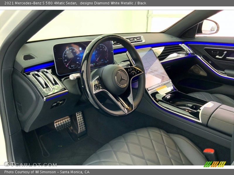 designo Diamond White Metallic / Black 2021 Mercedes-Benz S 580 4Matic Sedan