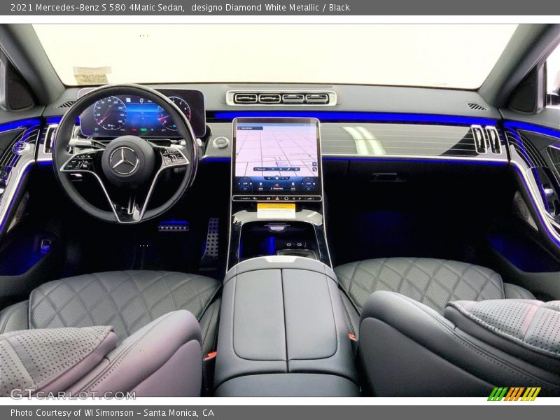 designo Diamond White Metallic / Black 2021 Mercedes-Benz S 580 4Matic Sedan