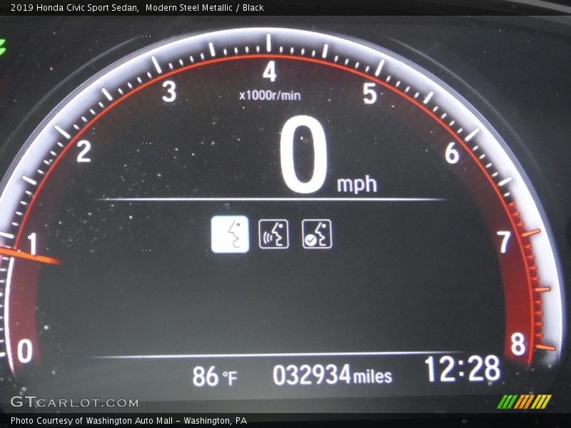 Modern Steel Metallic / Black 2019 Honda Civic Sport Sedan