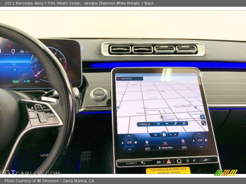 designo Diamond White Metallic / Black 2021 Mercedes-Benz S 580 4Matic Sedan