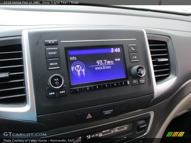Deep Scarlet Pearl / Beige 2018 Honda Pilot LX AWD