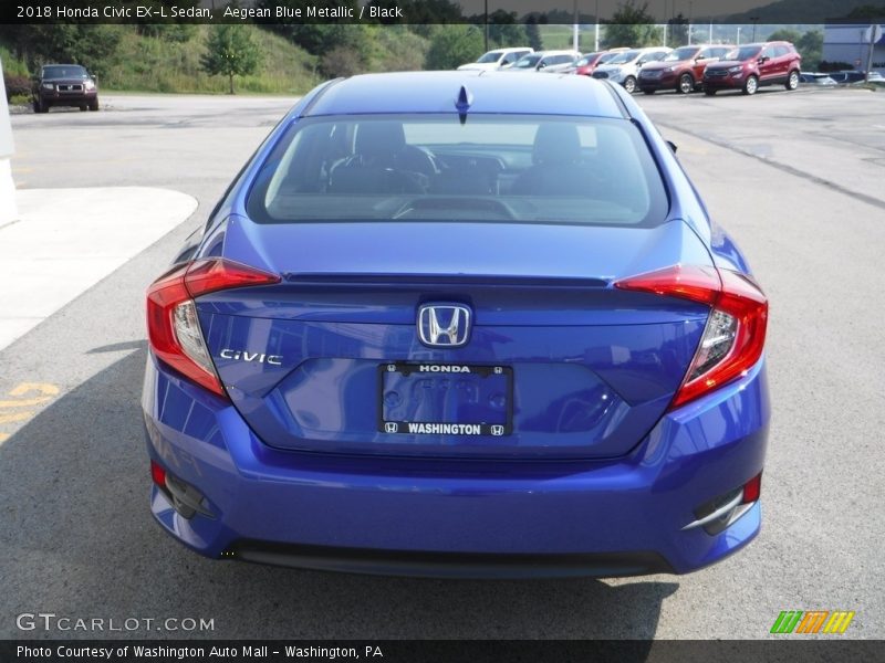 Aegean Blue Metallic / Black 2018 Honda Civic EX-L Sedan