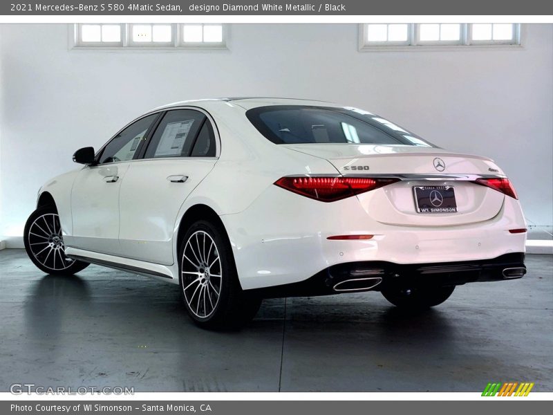 designo Diamond White Metallic / Black 2021 Mercedes-Benz S 580 4Matic Sedan