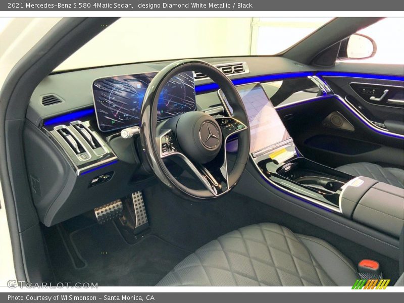 designo Diamond White Metallic / Black 2021 Mercedes-Benz S 580 4Matic Sedan