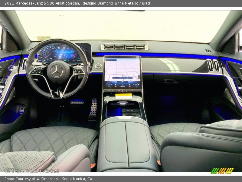 designo Diamond White Metallic / Black 2021 Mercedes-Benz S 580 4Matic Sedan