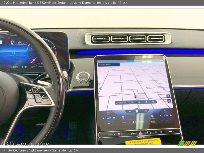 designo Diamond White Metallic / Black 2021 Mercedes-Benz S 580 4Matic Sedan