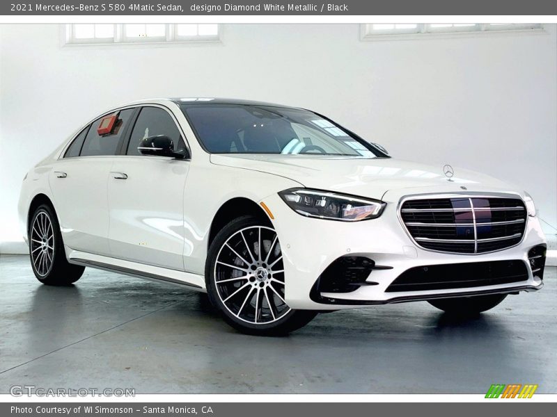 designo Diamond White Metallic / Black 2021 Mercedes-Benz S 580 4Matic Sedan