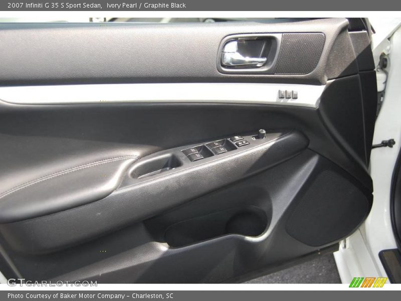 Ivory Pearl / Graphite Black 2007 Infiniti G 35 S Sport Sedan