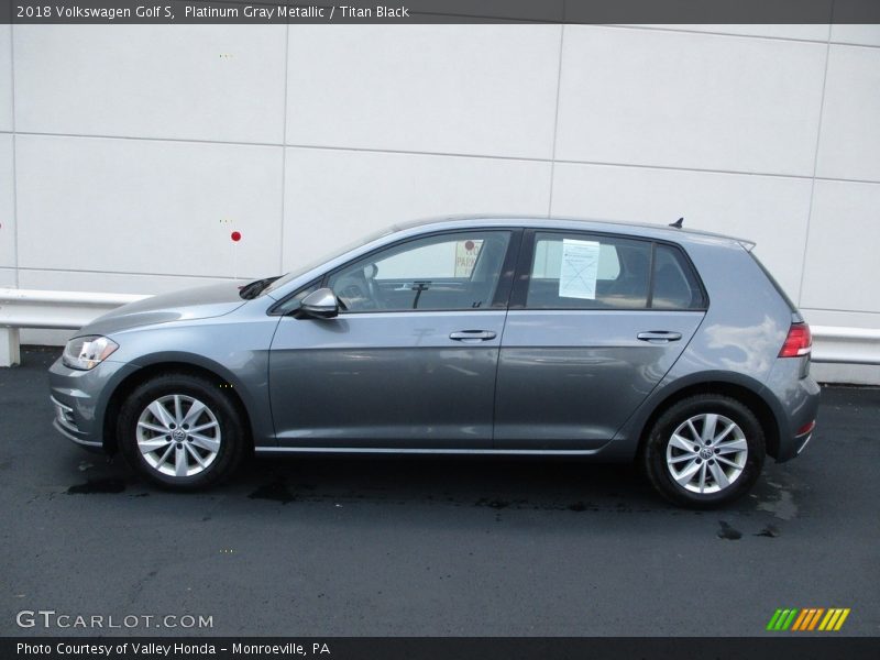 Platinum Gray Metallic / Titan Black 2018 Volkswagen Golf S