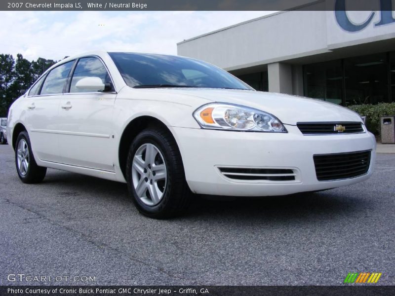 White / Neutral Beige 2007 Chevrolet Impala LS