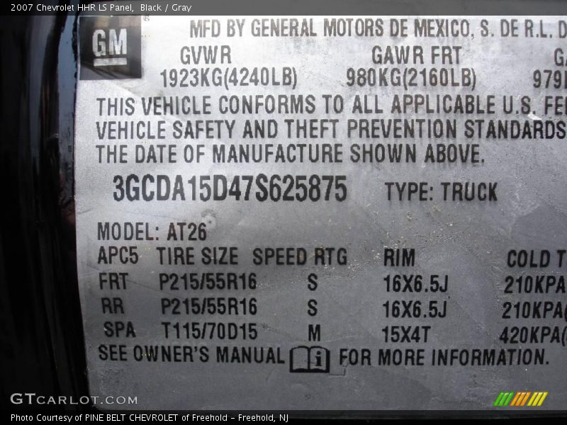 Black / Gray 2007 Chevrolet HHR LS Panel