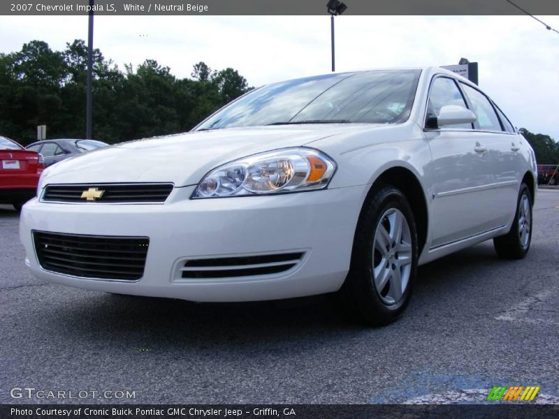 White / Neutral Beige 2007 Chevrolet Impala LS