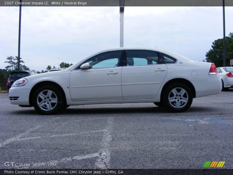 White / Neutral Beige 2007 Chevrolet Impala LS