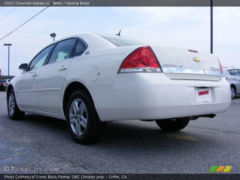White / Neutral Beige 2007 Chevrolet Impala LS