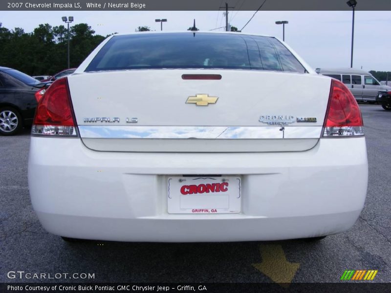 White / Neutral Beige 2007 Chevrolet Impala LS