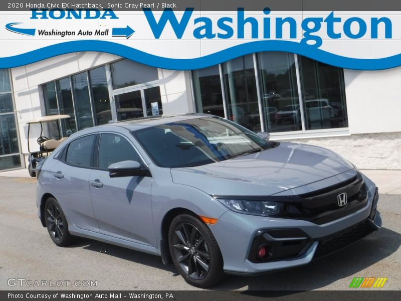 Sonic Gray Pearl / Black 2020 Honda Civic EX Hatchback