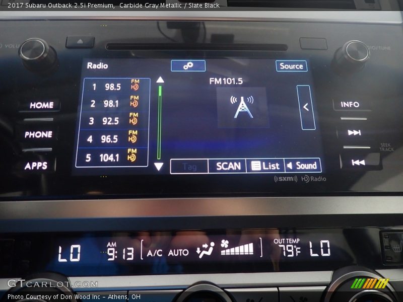 Carbide Gray Metallic / Slate Black 2017 Subaru Outback 2.5i Premium