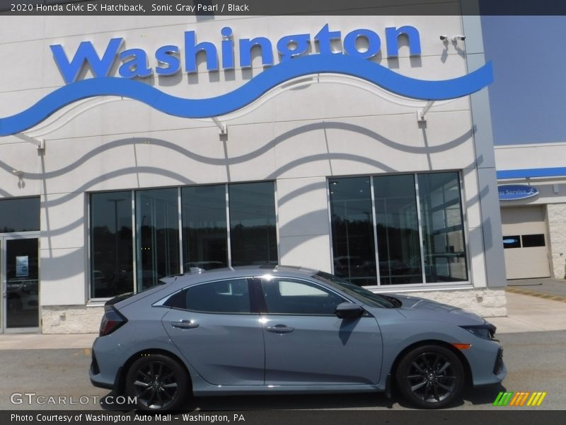 Sonic Gray Pearl / Black 2020 Honda Civic EX Hatchback