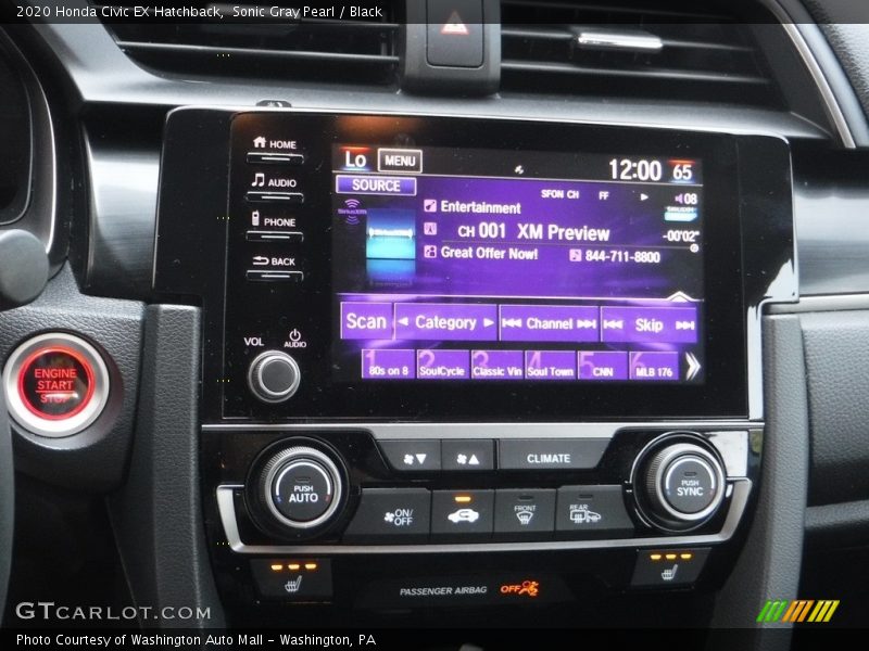 Sonic Gray Pearl / Black 2020 Honda Civic EX Hatchback