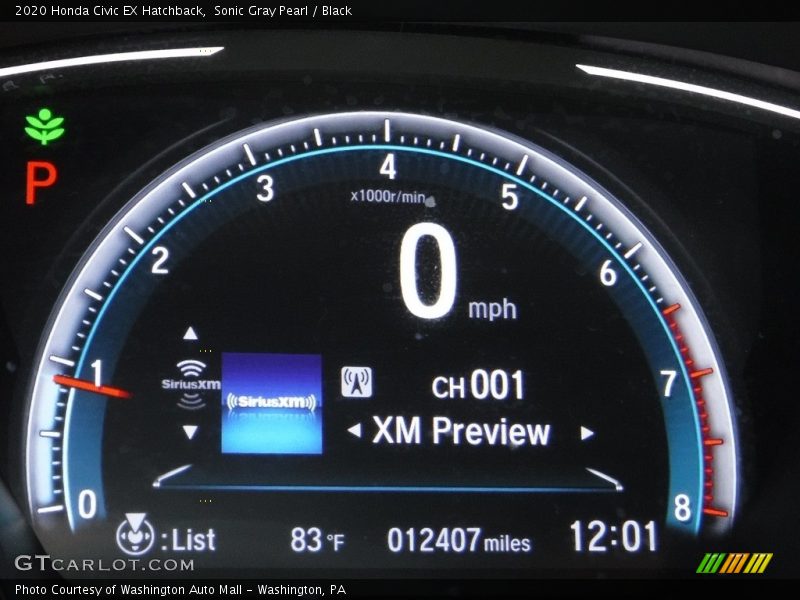 Sonic Gray Pearl / Black 2020 Honda Civic EX Hatchback