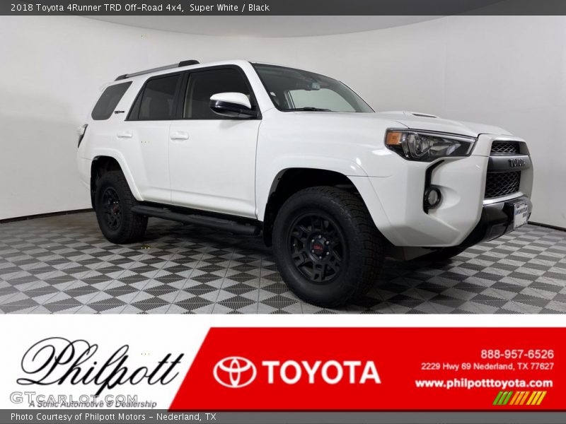 Super White / Black 2018 Toyota 4Runner TRD Off-Road 4x4