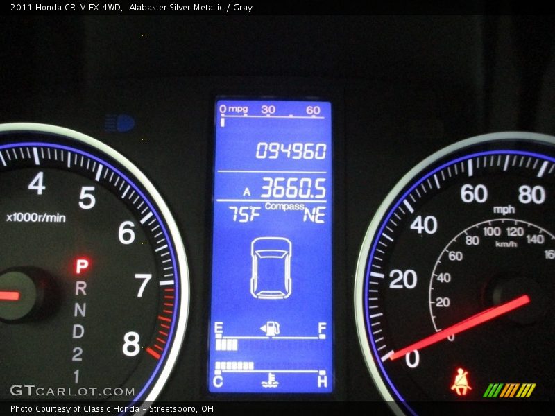 Alabaster Silver Metallic / Gray 2011 Honda CR-V EX 4WD