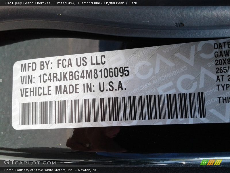 Diamond Black Crystal Pearl / Black 2021 Jeep Grand Cherokee L Limited 4x4
