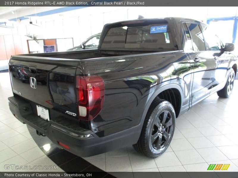 Crystal Black Pearl / Black/Red 2017 Honda Ridgeline RTL-E AWD Black Edition