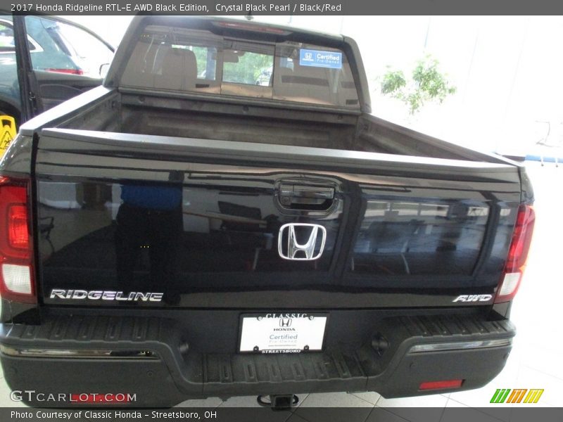 Crystal Black Pearl / Black/Red 2017 Honda Ridgeline RTL-E AWD Black Edition