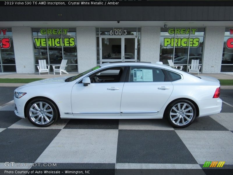 Crystal White Metallic / Amber 2019 Volvo S90 T6 AWD Inscription