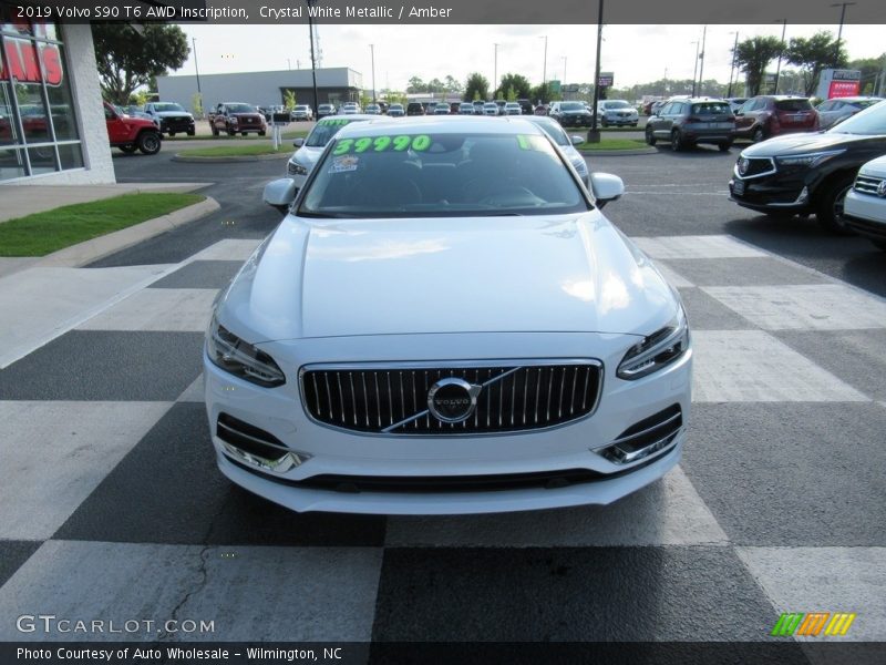 Crystal White Metallic / Amber 2019 Volvo S90 T6 AWD Inscription