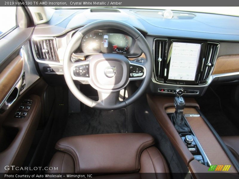 Crystal White Metallic / Amber 2019 Volvo S90 T6 AWD Inscription