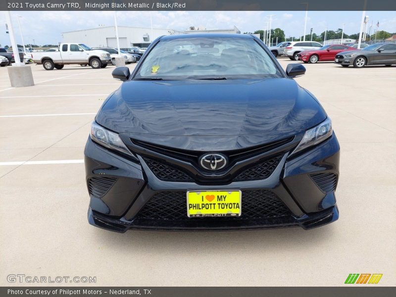 Midnight Black Metallic / Black/Red 2021 Toyota Camry TRD