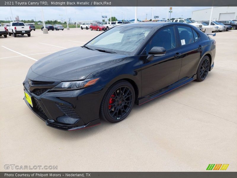 Midnight Black Metallic / Black/Red 2021 Toyota Camry TRD