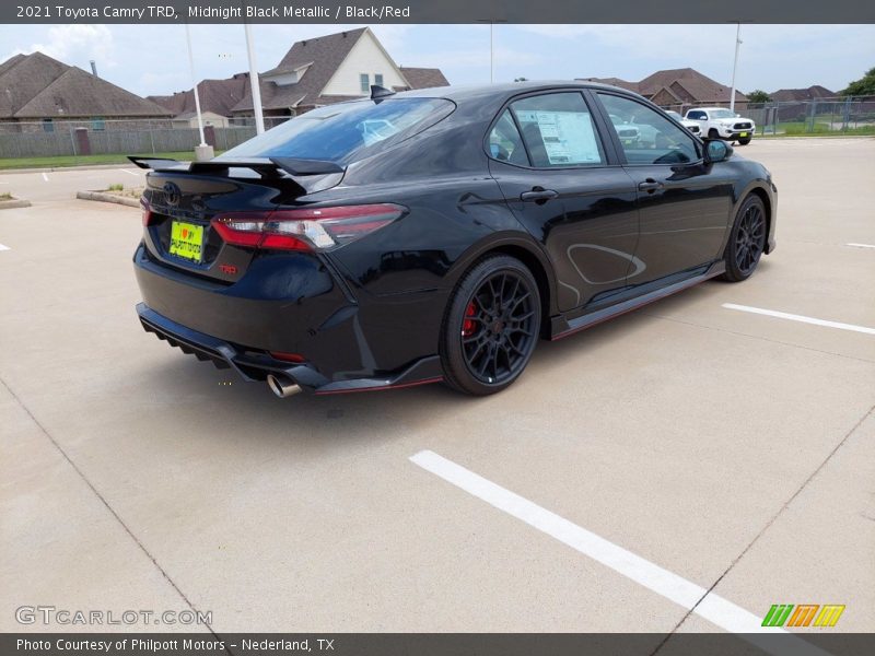 Midnight Black Metallic / Black/Red 2021 Toyota Camry TRD