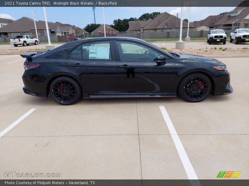 Midnight Black Metallic / Black/Red 2021 Toyota Camry TRD