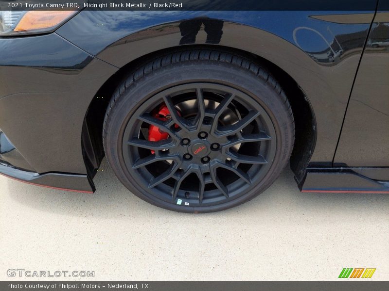 Midnight Black Metallic / Black/Red 2021 Toyota Camry TRD