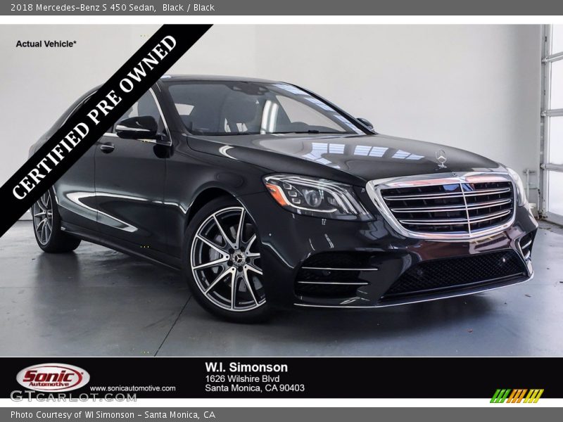 Black / Black 2018 Mercedes-Benz S 450 Sedan
