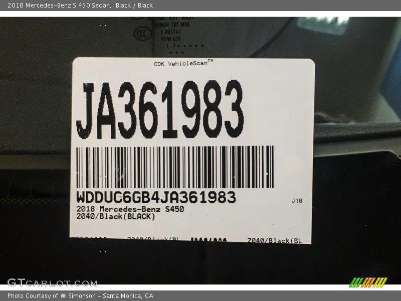 Black / Black 2018 Mercedes-Benz S 450 Sedan